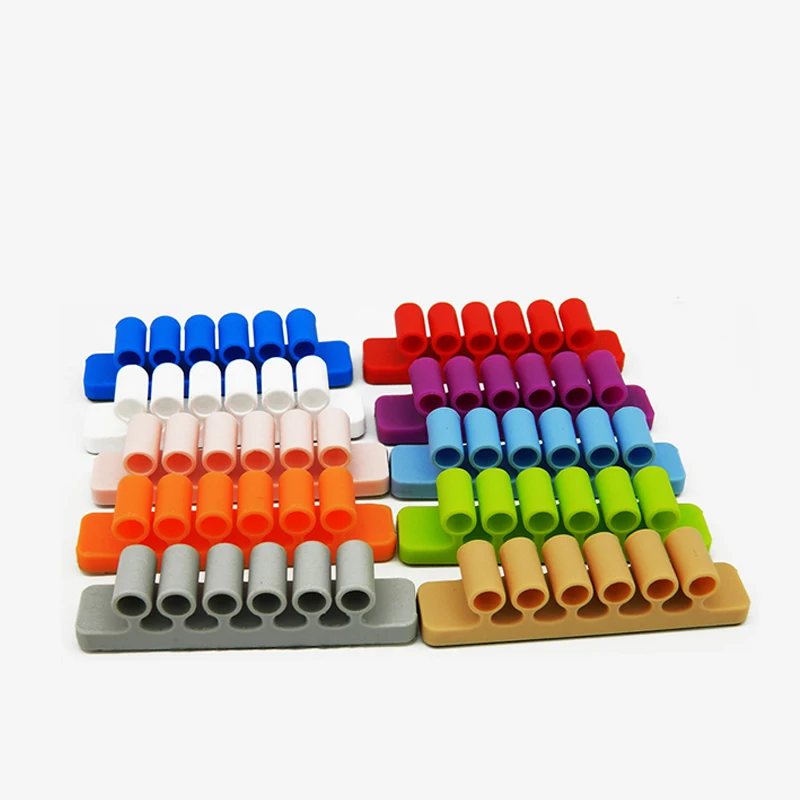 TOP Silicone Porous Cable Organizer Clips Desktop Universal Porous Cable Organizer Winder Tidy Management Holder