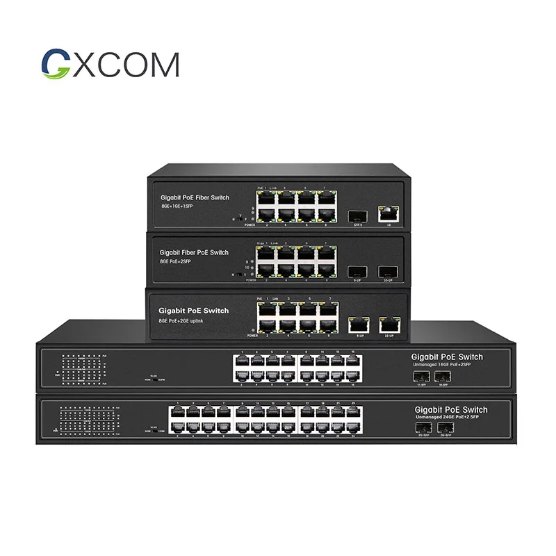 802.3af at gigabit Ethernet PoE switch 48V 8 16 24 port 10/100/1000Mbps PoE network switch for IP Camera