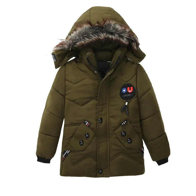 warm wholesale winter kids children baby boys fur jackets long coats clothes
