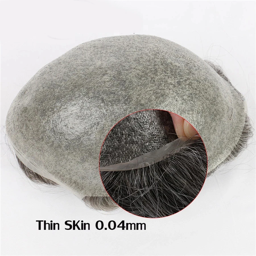 Outo Men Wig Human Hair Toupee ,Thin Skin Pu Male Hair Prosthesis Men Toupee ,Indian Hair Replacement System Remy Hair Pieces