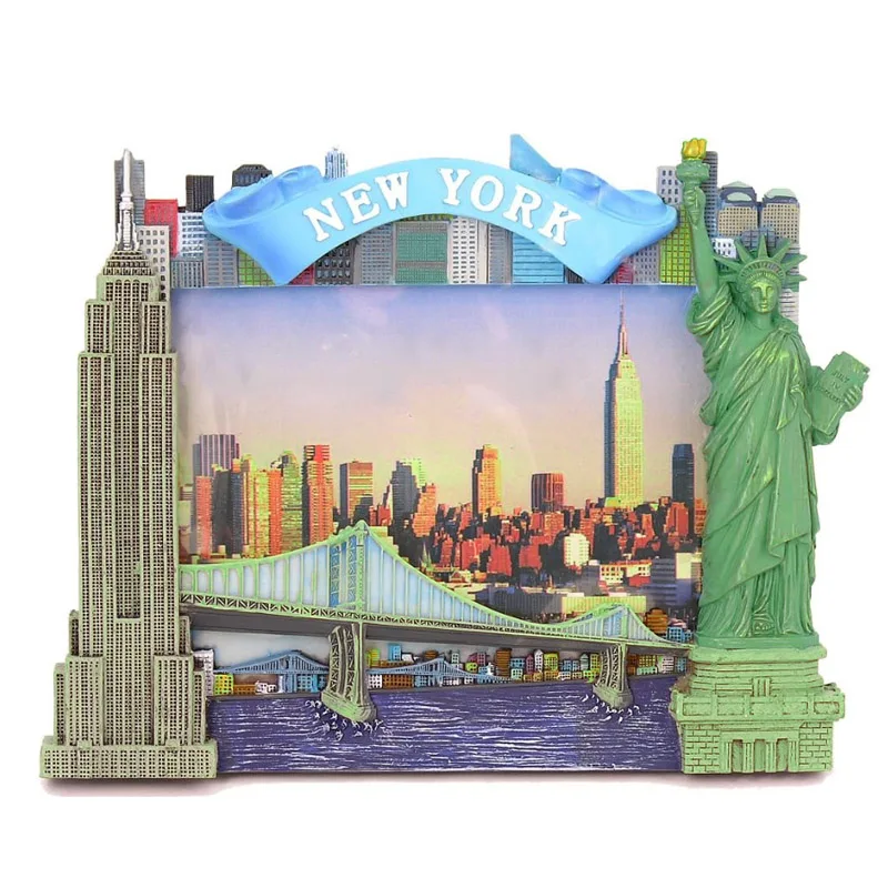 Custom Words Photo Frame Holiday Landmark Resin 3D Hand Painted High Quality Digital Photo Frames Tourist Souvenir Gift Items