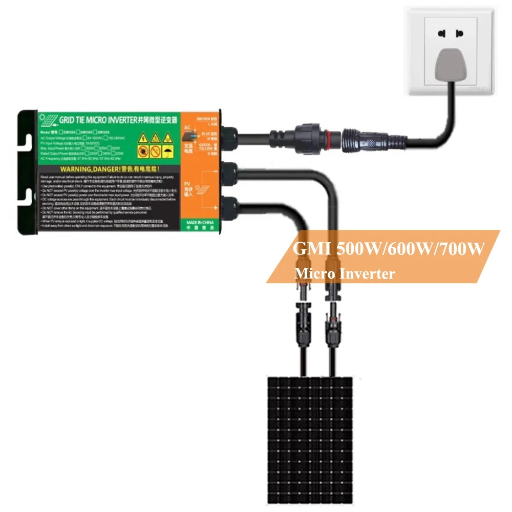 GMI 500 Вт 600 700 MPPT Солнечная Сетка микро инвертор солнечный PV на сетке AC110/220 В