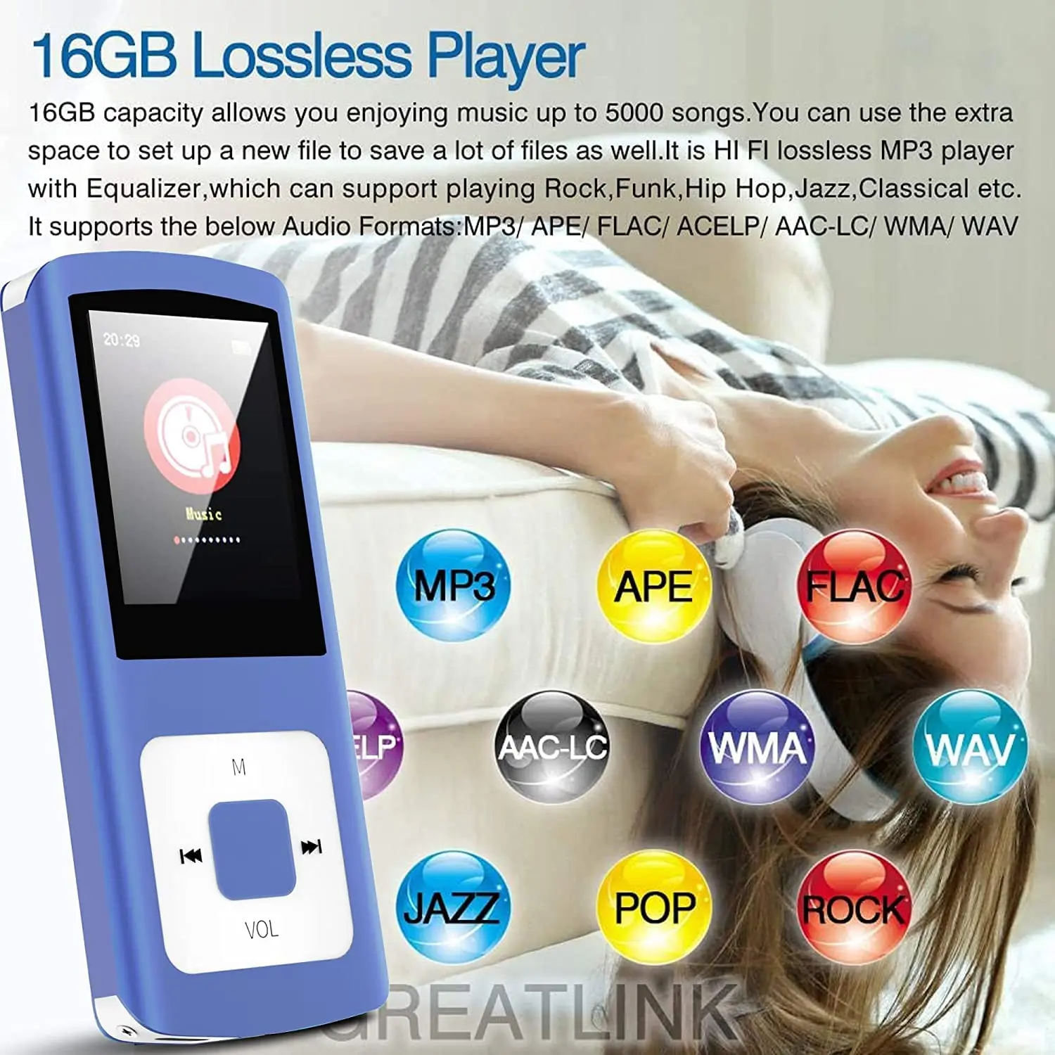 High-quality MP3 MP4 music Player 1.8-inch LCD monitor Walkman with BlueTooth wireless connection