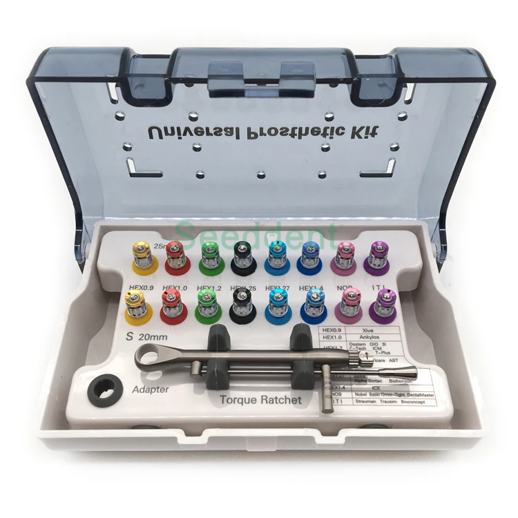 X Type Dental Implant System Prosthetic Kit with Universal Torque Wrench 16pcs For Hand Use