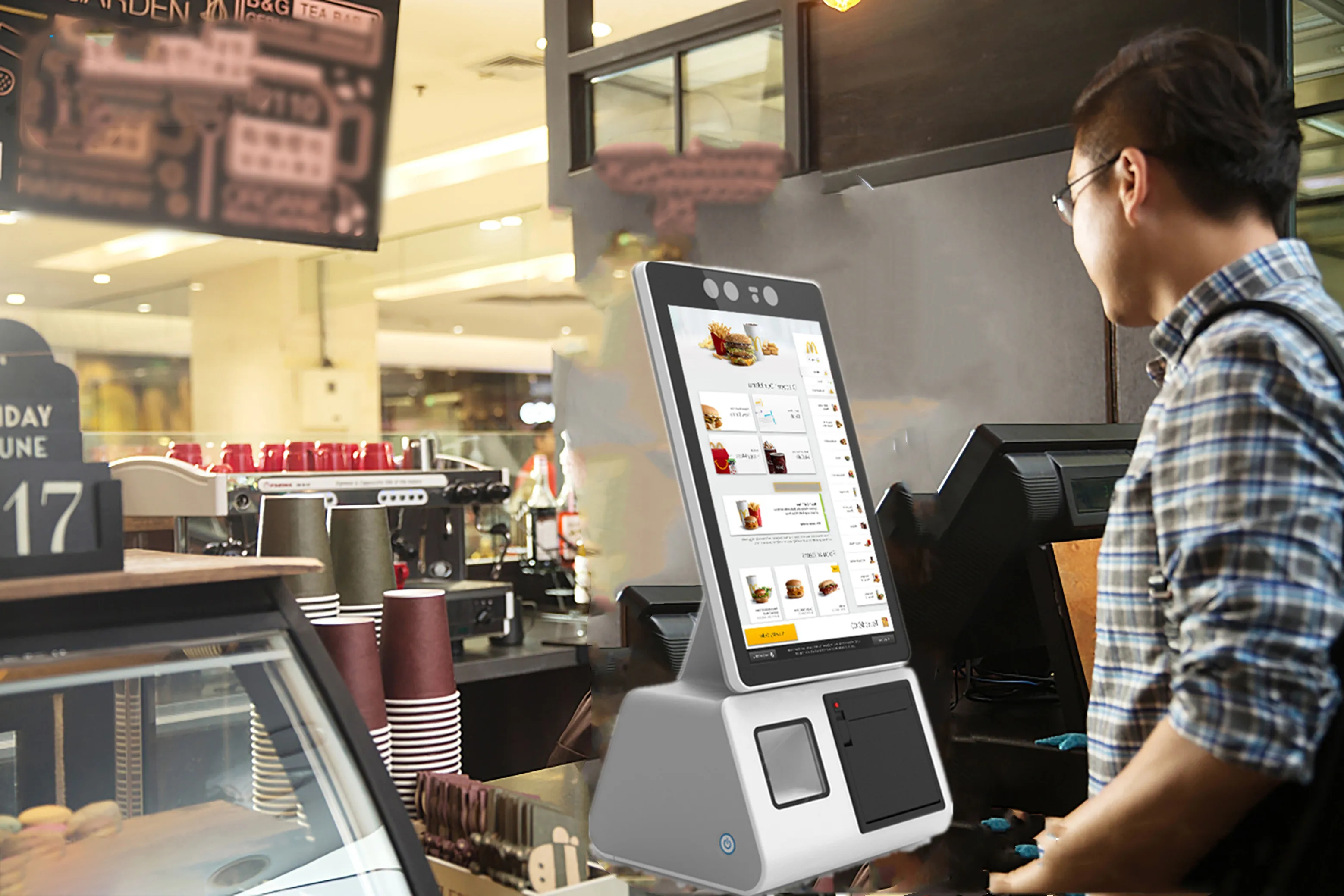 HFSecurity Android RK3288 Full Open Free SDK QR Scanner Payment Kiosk POS Terminal Self Ordering Kiosk