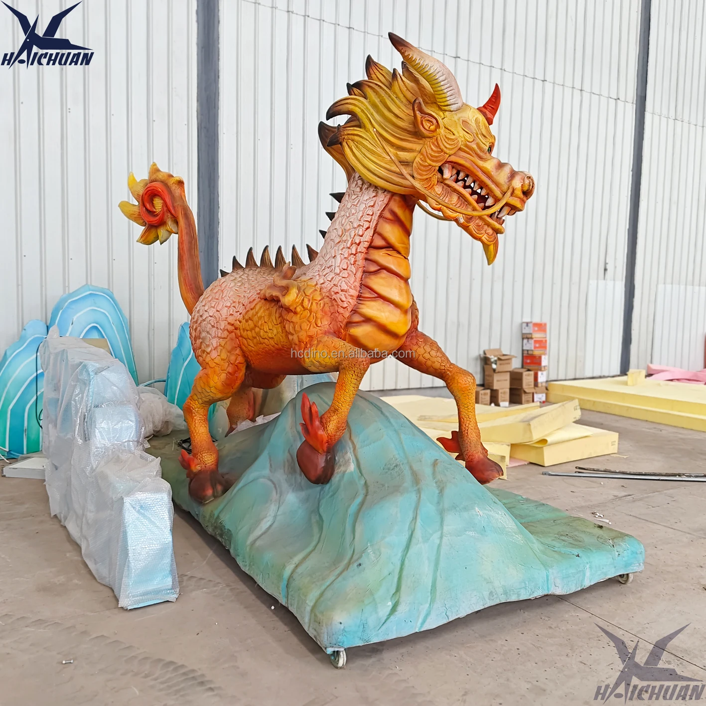 Animatronic Models Outdoor Dragones Animatronicos Chinese Dragon 3D Model for sale
