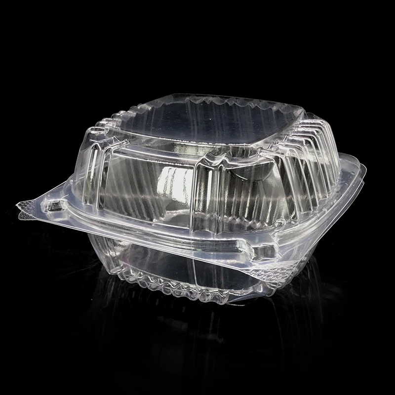Biodegradable disposable clear plastic clamshell food container