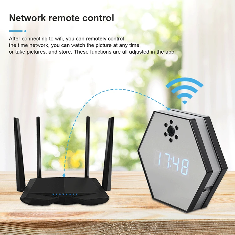 4K WiFi security CCTV Camera wall Clock Hidden Camera Nanny  Night  camera with wireless monitoring colorful night light