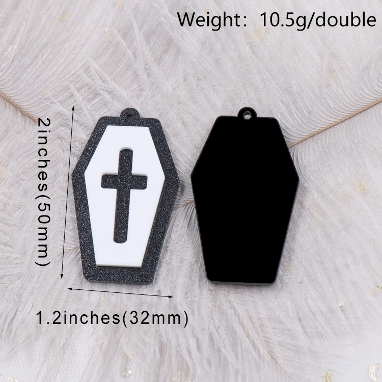 CHS156CH1308 Wholesale Cheap Customizable Coffin Grave Cross For Earrings Holiday Acrylic Jewelry Accessories