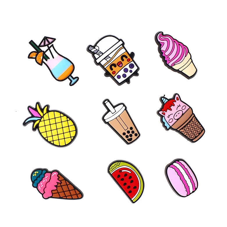 Frees Shipping Charm Pvc Footwear Decoration Kids Ice Cream Clog Shoe Ornament