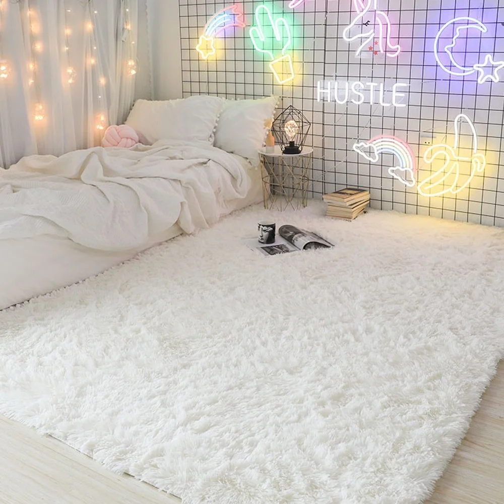 Modern Polyester Super Plush Big Luxury Fluffy FV fur Anti-Slip Soft Floor Bedroom Rugs fluffy bed Carpets For Living Room