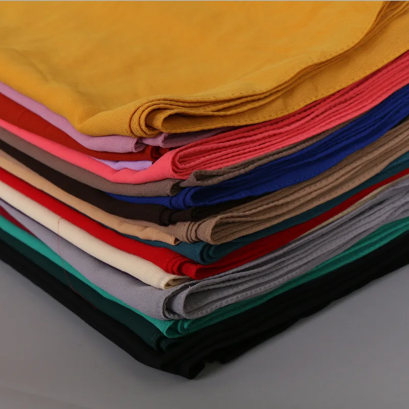 Новинка, шифоновая Фата с пузырьковыми жемчужинами, 180*85 см, большой размер, однотонный цвет, мусульманский шарф, Женский хиджаб YW18