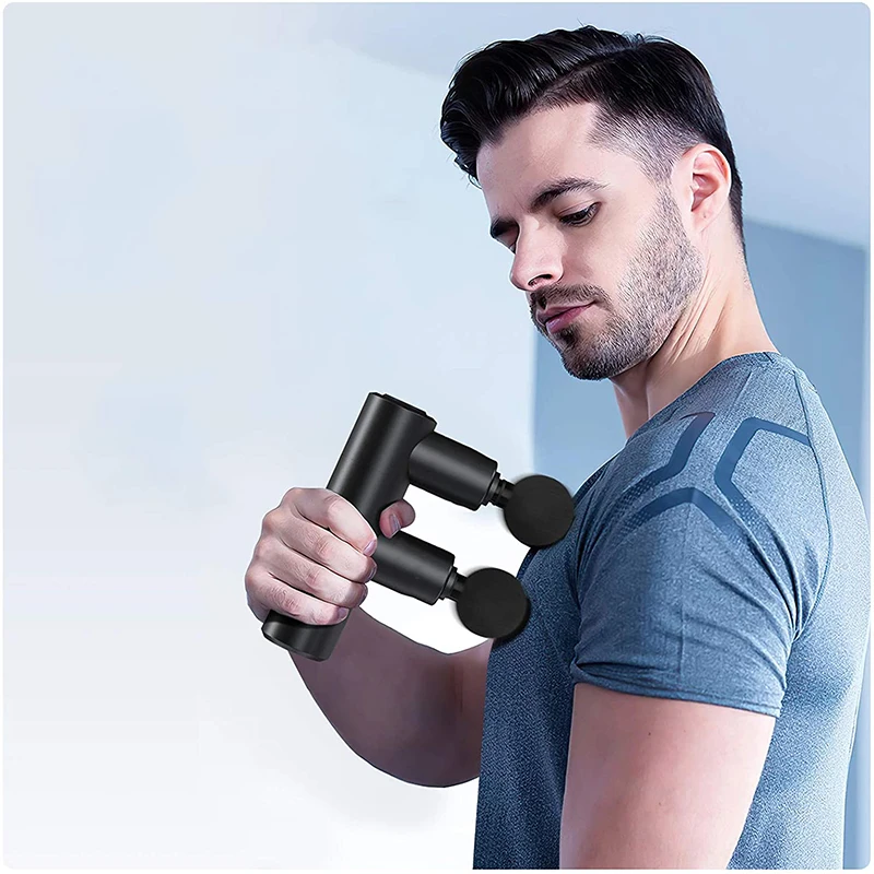 Hotselling innovative latest high tech gymtastic massage gun aluminium double ball dropshipping