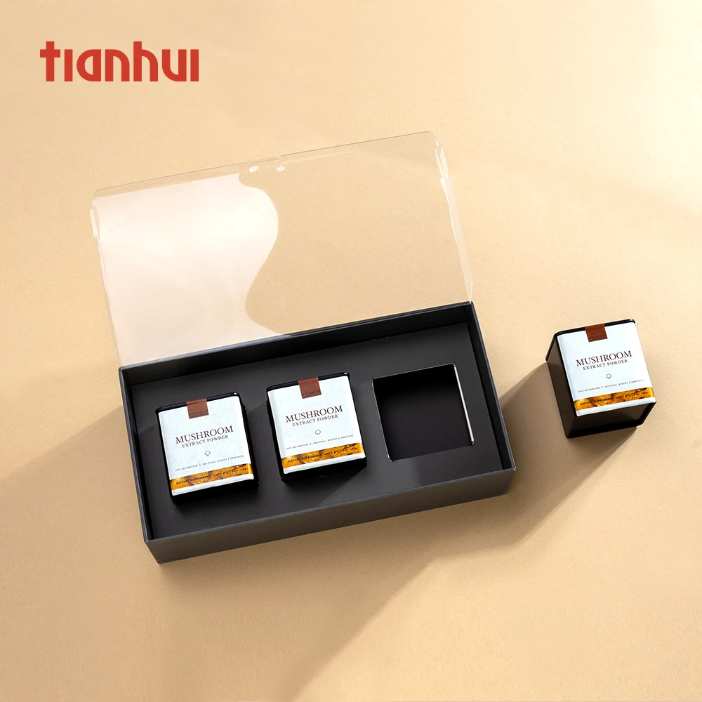 Маленькие квадратные металлические банки для хранения грибного экстракта Tianhui