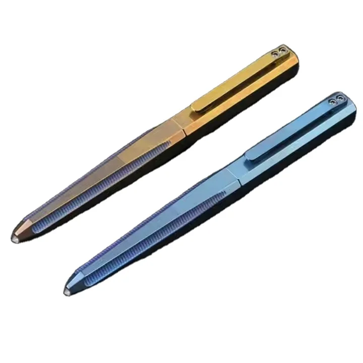 Hot selling titanium alloy tactical pen Edc tool gift box custom logo ballpoint pen multifunctional broken window metal pen