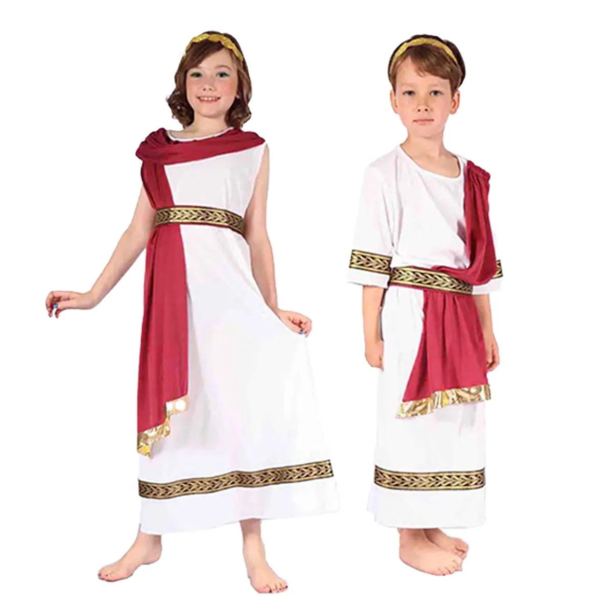 Kids Girls Greek Goddess Costume Roman Toga Outfit Book Week Child Fancy Dress