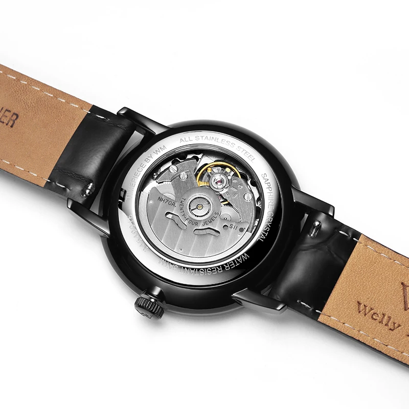  Luxury waterproof automatic mechanical skeleton watch men watches