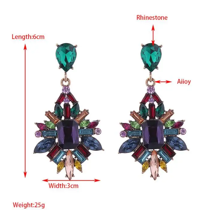 Fashion New Baroque Crystal Studded Beads Big Tassels Luxury Women Earring