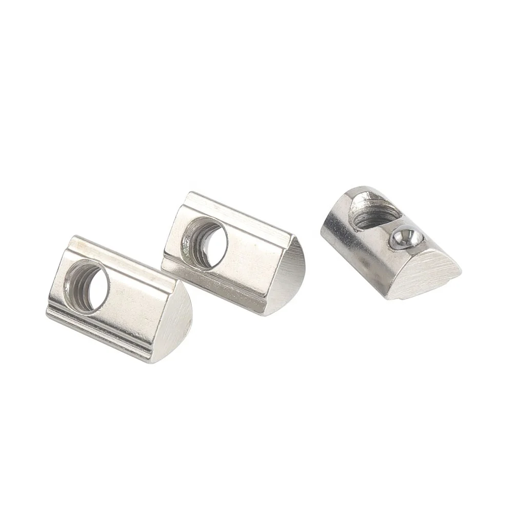 High Quality Roll-in T-slot Spring Loaded Ball Nuts 4545 Spring T Nuts With Loaded Ball M8