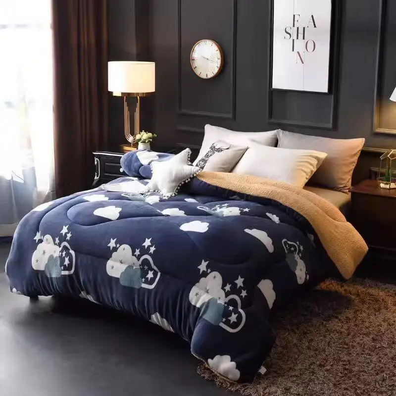 
Designers luxury velvet hotel dark color Sherpa fleece king/queen size cotton edredones buy bedding winter comforter quilt sets 