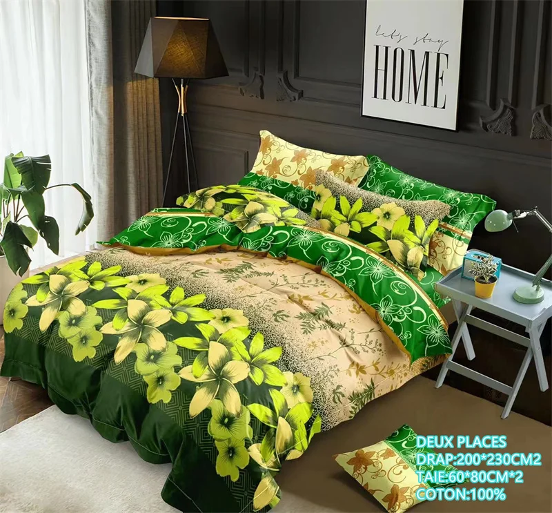 Wholesale Jiajia Two Sheets and Two Pillowcases Bed Sheet Set 100% Cotton 2 Places Sheet Sets Trois Place