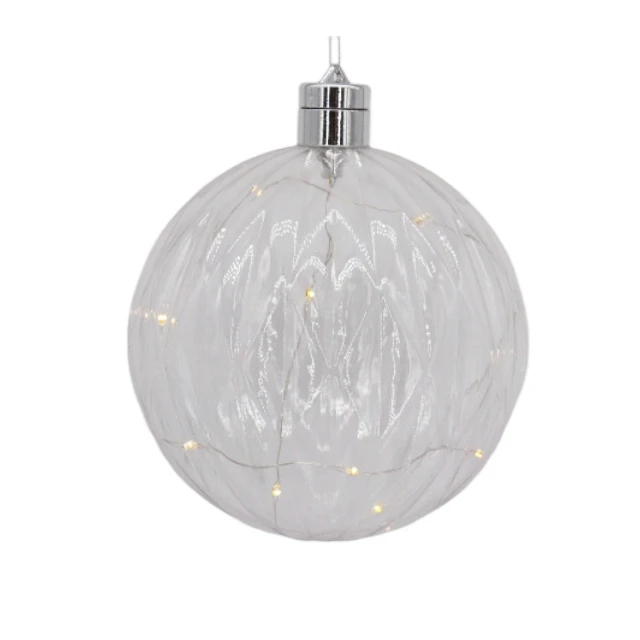 Customizable LED Light Glitter Ball Ornaments Christmas-Colored Plastic Hanging Decorative Balls Home Wedding Tree-Shaped Model