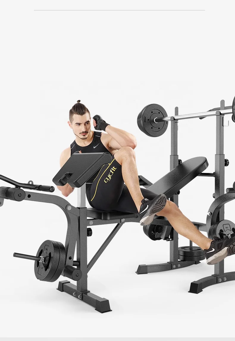 Gym Equipment Foldable Multi Press Station Adjustable Multifunctional Weight Lifting Benches