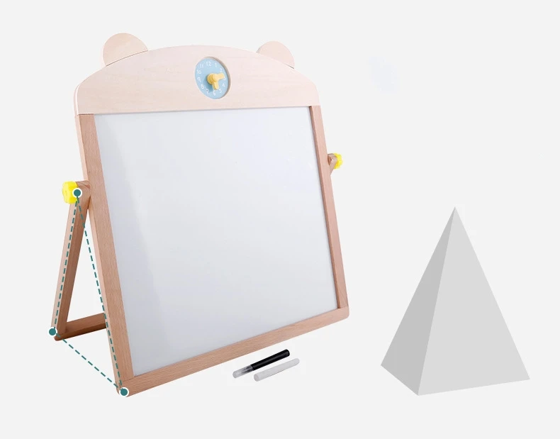 Wooden Double Sided Chalk Board Art Easel Magnetic Drawing Board Games Toys for Kids