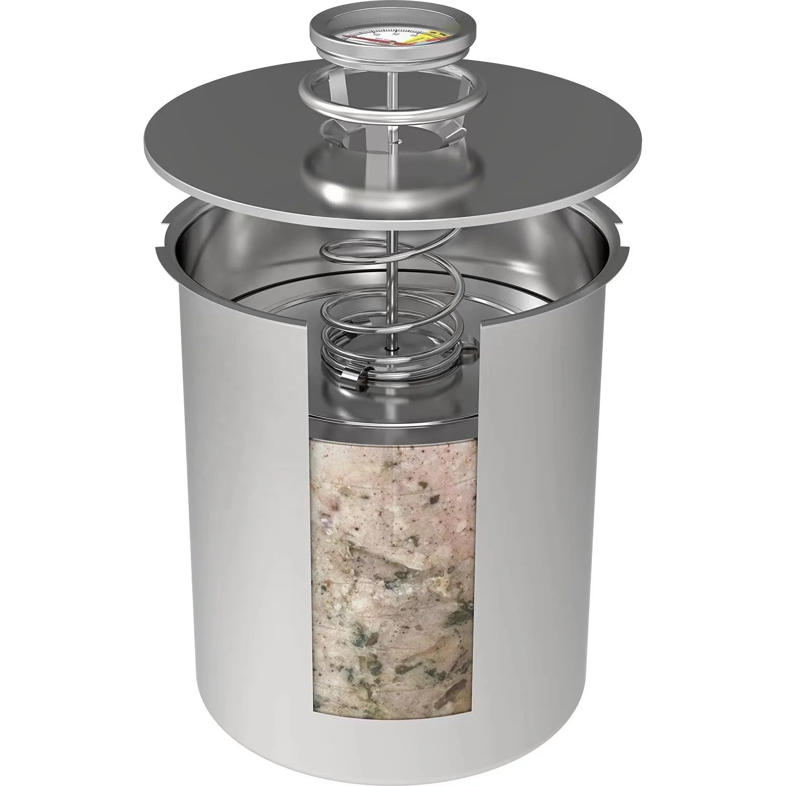 304 Meat Steamer Stainless Steel Ham Maker With Thermometer Kitchen Tools Pressure Meat Press Ham Tools