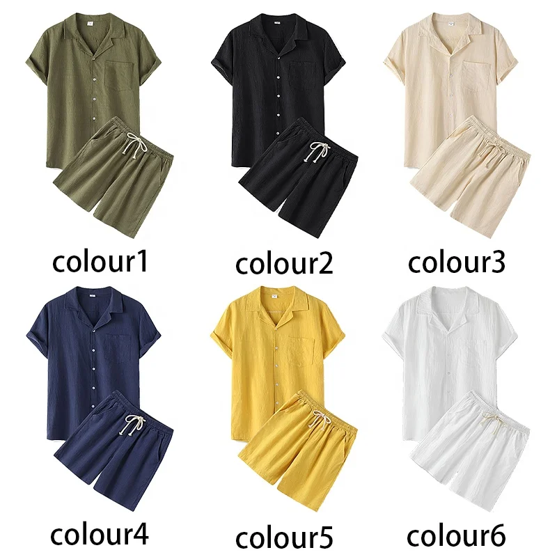 Hot sale Custom Mens Short Set Summer Breathable Suit For Men 2 Piece Set Summer Beach Sweatshirts Shorts Set