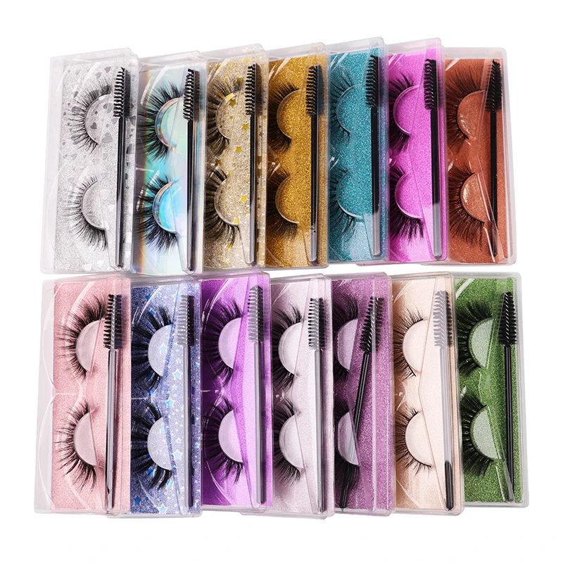 Eyelashes Manufacture sales Mink False Lashes 100% Real 25mm Mink Fur False Eyelashes Handicraft Box