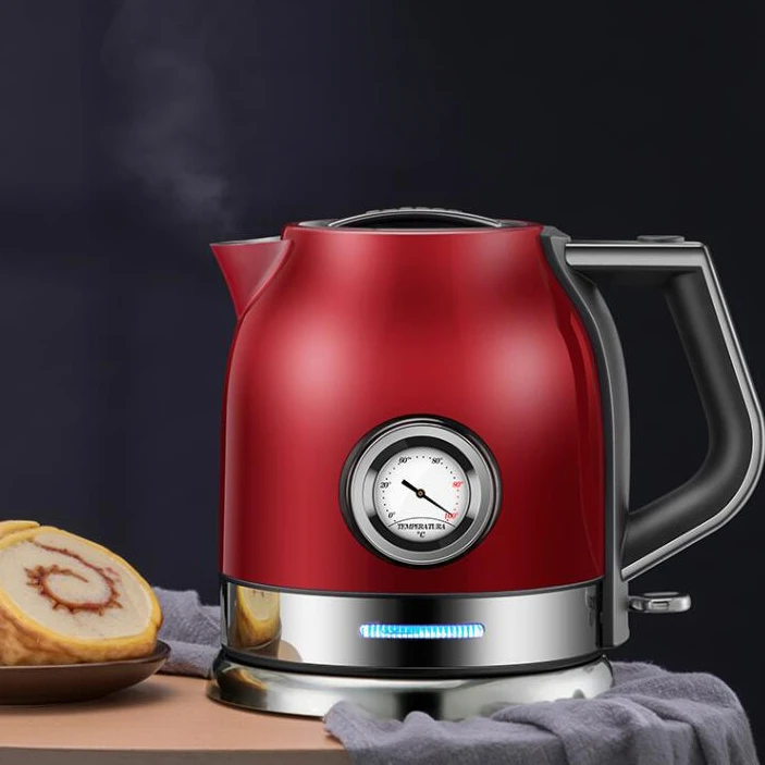 1.8 L Household 304 stainless steel  retro electric kettle with thermometer burning kettle CE certified