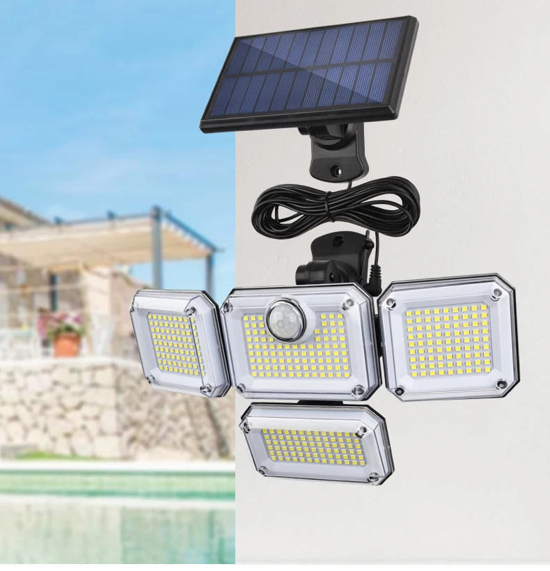 Big Wall Lights Sensor Led Solar Outdoor IP 65 Waterproof Wireless Security Wall Lamp Garden Garage Function Solar Light