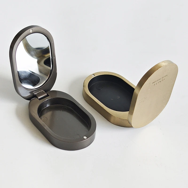 Support Small Batch Customization Metal Empty Makeup Container with Mirror Cosmetic Box Highlighter Blush Case
