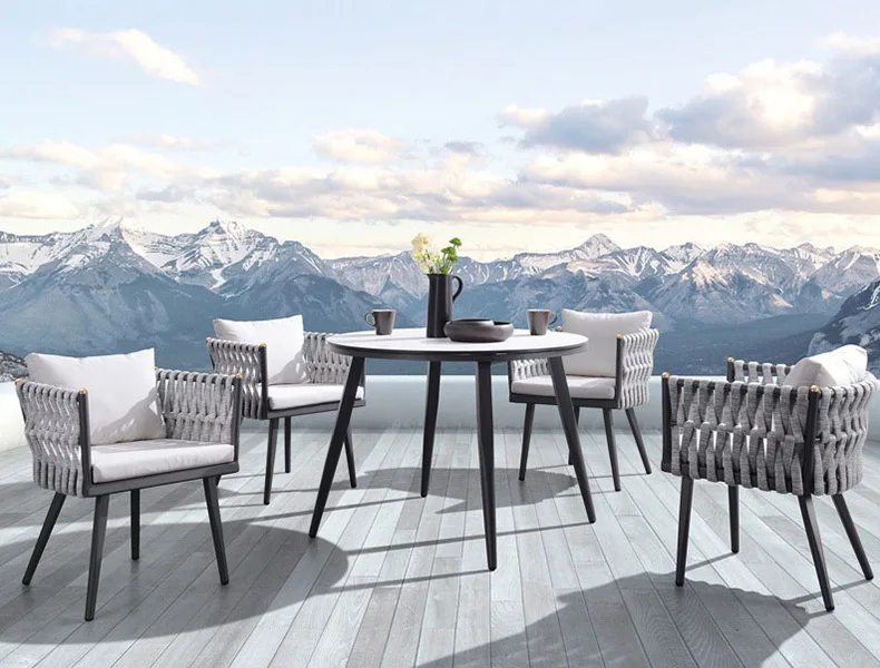 Современная уличная мебель для сада, патио, алюминиевая рама, одноместный диван