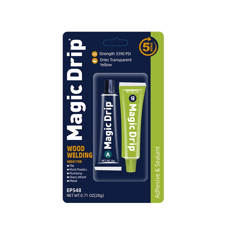 Factory Hot Sale 5mins Dries Transparent Yellow Epoxy Structural Adhesives OEM 10g+10g AB Gule Adhesives Sealants