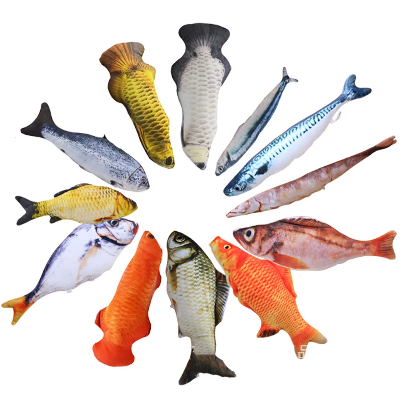 Joyfamily Floppy Fish Cat Toy Moving Fish Interactive Flopping Cat Kicker Fish Dancing Wiggle Catnip Toys For Cat