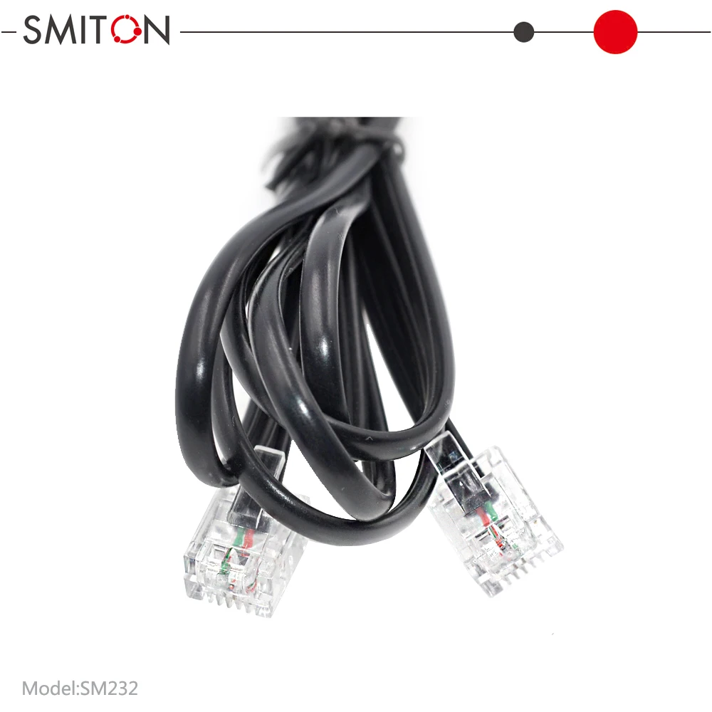 PVC Flat 2 Cores RJ11 to RJ11 6P2C Cable for Telephone