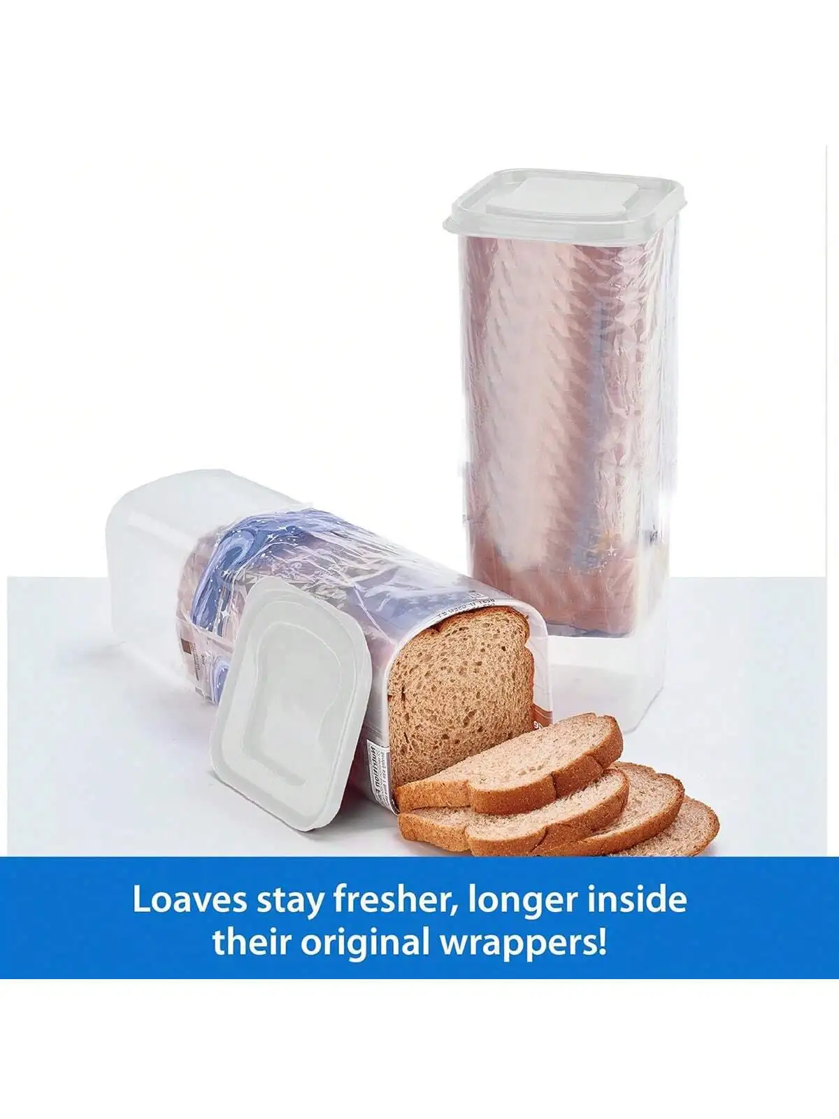 Beautiful Single-Layer Square Plastic Food Container Resealable Bread Toast Storage Dispenser Glossy Household Kitchen Item