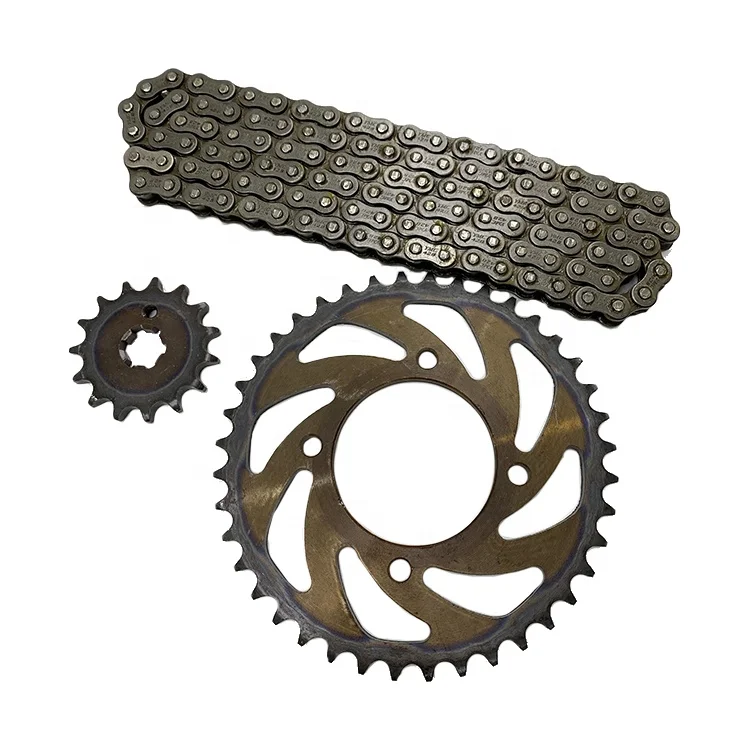 Wholesale sprocket set motorcycle parts chain set 420 motorcycle parts pinion and sprocket kit