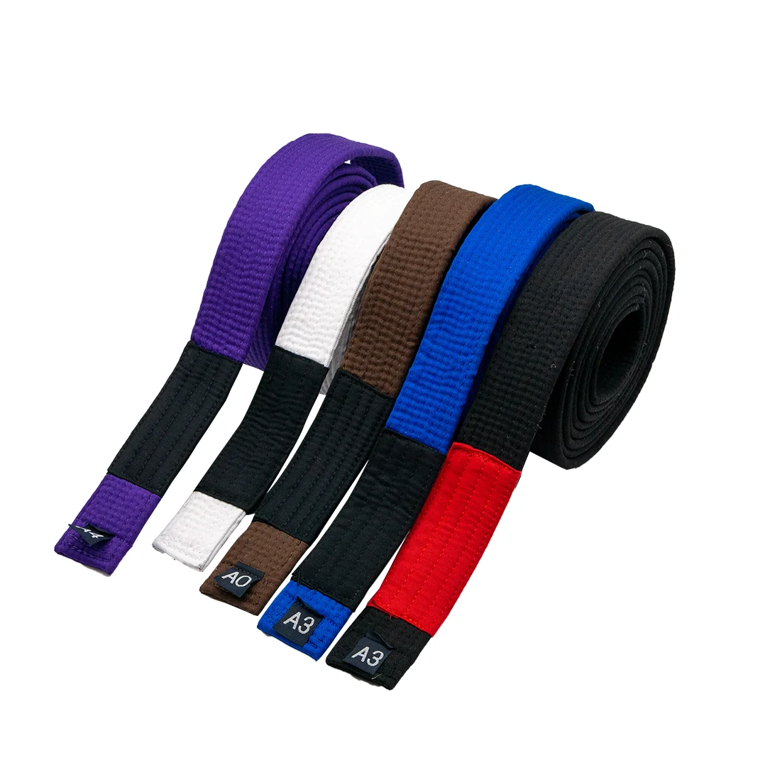 Brazilian Jiu Jitsu BJJ Belts Adult Karate Uniform Belt  A0 A1 A2 A3 A4 Black Brown Purple Blue White Free Embroidery Name