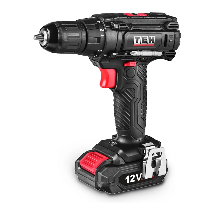 TEH 2 Gear Speed Screwdriver Combo Drill Cordless Electric Drill 12V Set
