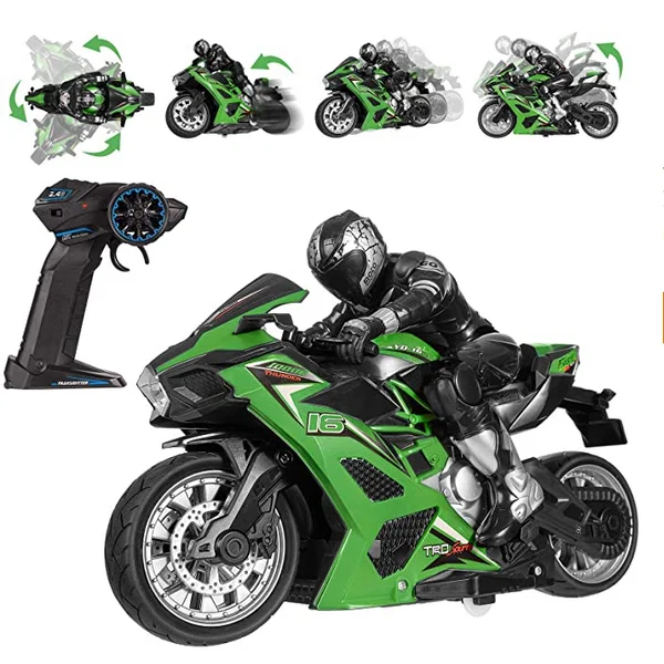 Flytec 2.4GHz Remote Control Motorcycle for Kids Drifting Electric Car Radio Control Toy High Speed RC Stunt Car