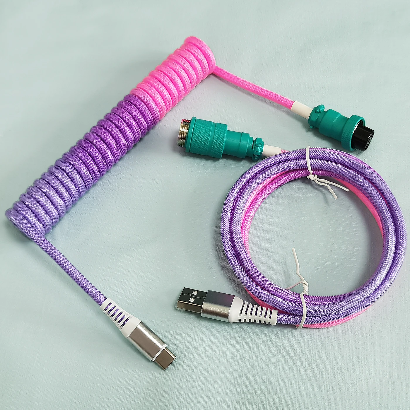 5A fast charging data transfer spiral coiled mechanical keyboard cable, curled computer keyboard kable