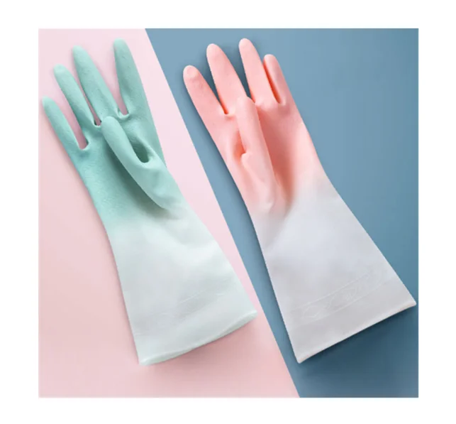 Hot Selling 1 Pair Cleaning Gloves Scrubber Dish Washing Sponge Silicone Rubber Household Hand Gloves for Cleaning