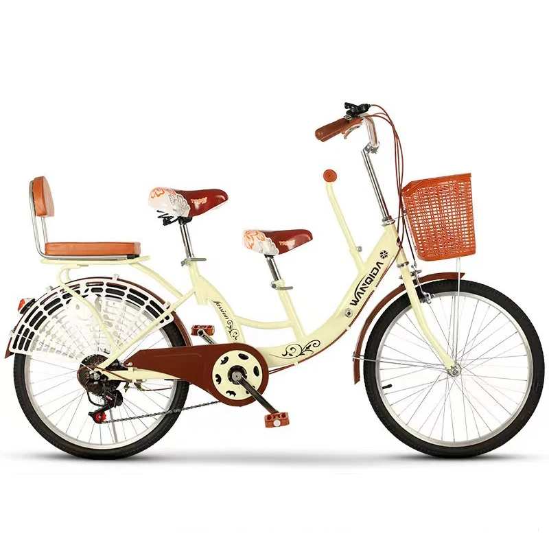 Colorful Best Selling Two People Tandem Bicycle For Mother And Child Comfortable Seats Bike