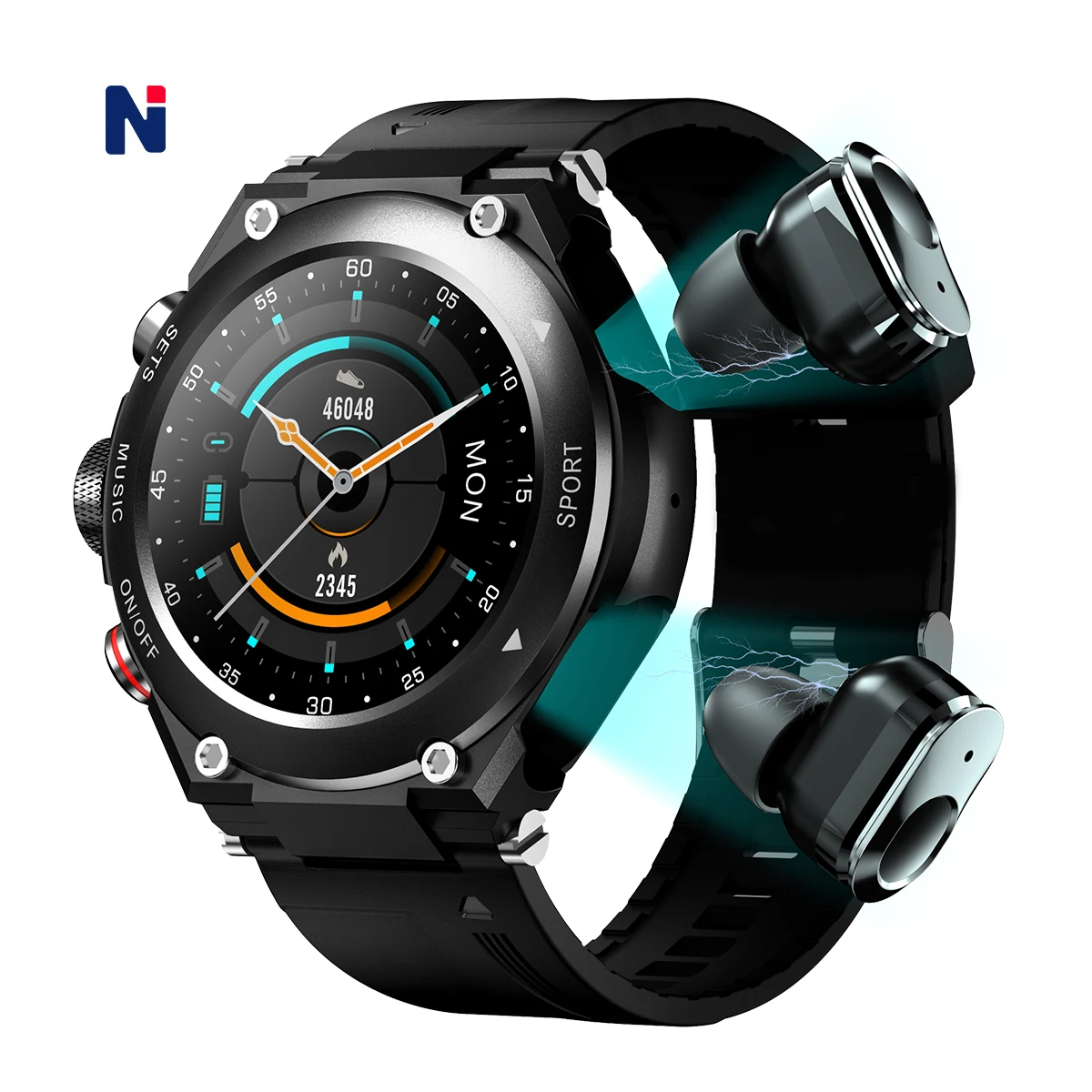 2 en 1 con reloj resistente al agua inteligentes auriculares audifonos inalambricos incorporados reloj smart watch