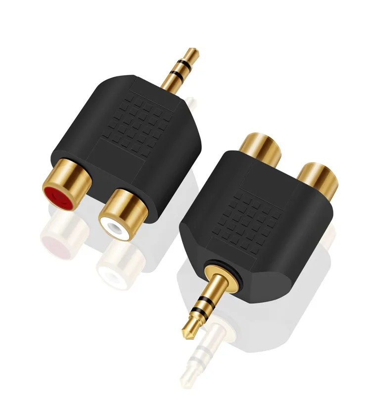 Адаптеры 3,5 мм стерео-RCA подключают смартфоны, mp3-плееры или наушники со стереоразъемом к громкоговорителям или AV-приемникам