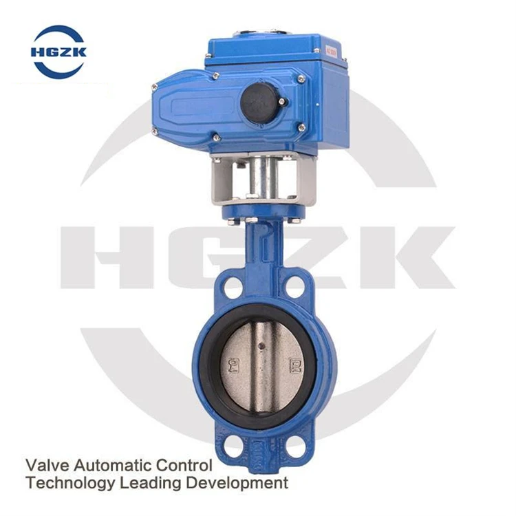 PLC Electric clamp rubber butterfly valve spheroidal ink cast iron plate soft seal cut off valve intelligent adjustment control