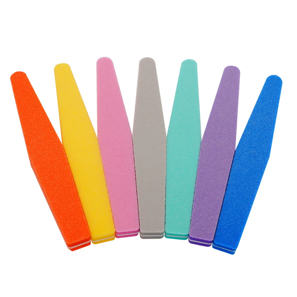 professional custom nail sponge file supplies 100/180 camouflage pink blue sky yellow purple nails nail file buffers logo